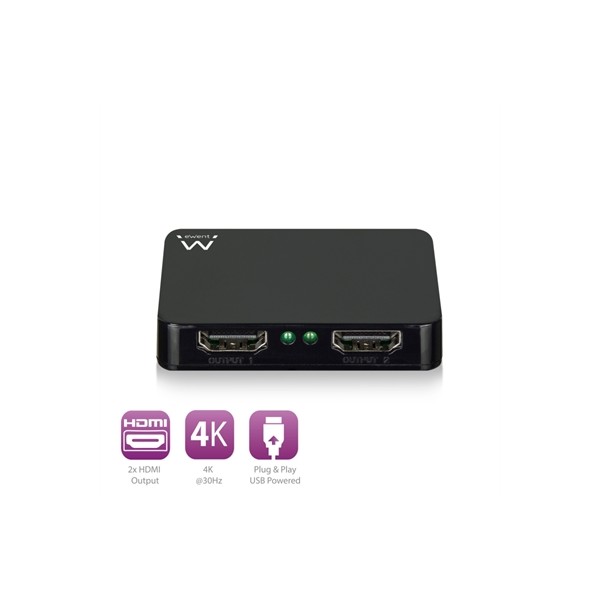 Ewent divisor 4k hdmi 1x2 high speed